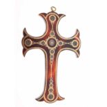 Tortoiseshell pique work cross pendant