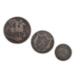 Two William IV silver coins and a George IIII silver coin
