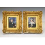 Attributed to William Hudson, (fl. 1803-1846) - Pair of portrait miniatures on ivory