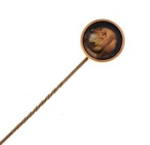 William Essex, (1784-1869) - Victorian ceramic panel stick pin of a Bloodhound dog