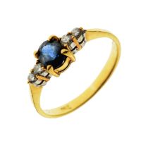 Sapphire and diamond five-stone dress ring