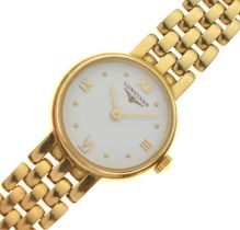 Longines - Lady's 18ct gold bracelet watch
