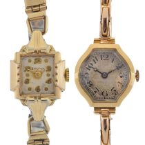 Early 20th century lady's 18ct gold cased cocktail watch