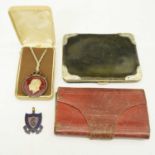 Edwardian silver mounted wallet and other collectors items