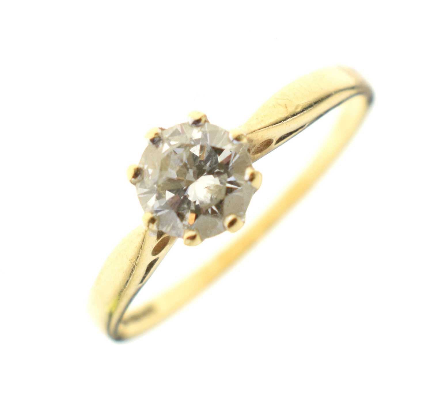 18ct gold single-stone diamond ring