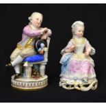 Two Meissen porcelain figures