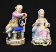 Two Meissen porcelain figures