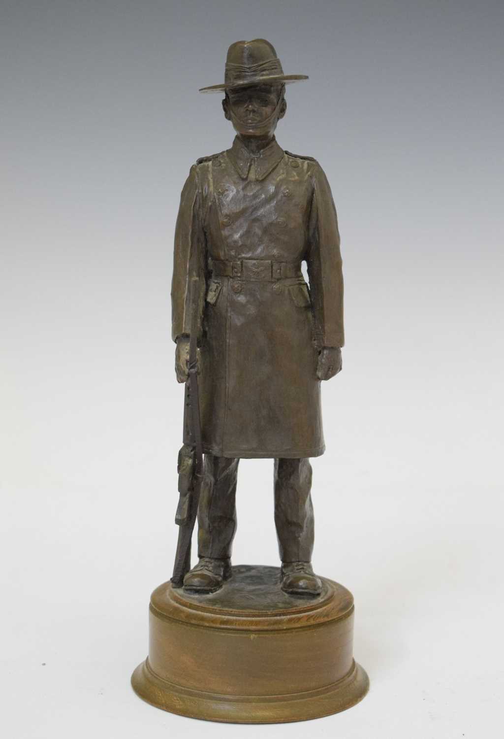 Resin figure of an Australian soldier with a rifle