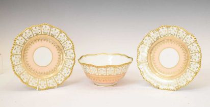 Flight, Barr & Barr (attr.) slop bowl and two plates