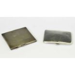 Edward VIII silver cigarette case, together with a German 800 standard white metal cigarette case