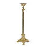Early 20th century gilt metal Corinthian column torchiere / lampstand