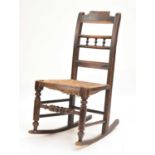 Small 19th century rush-seated rocking chair