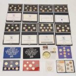 Ten 1980s Royal Mint proof year packs, etc