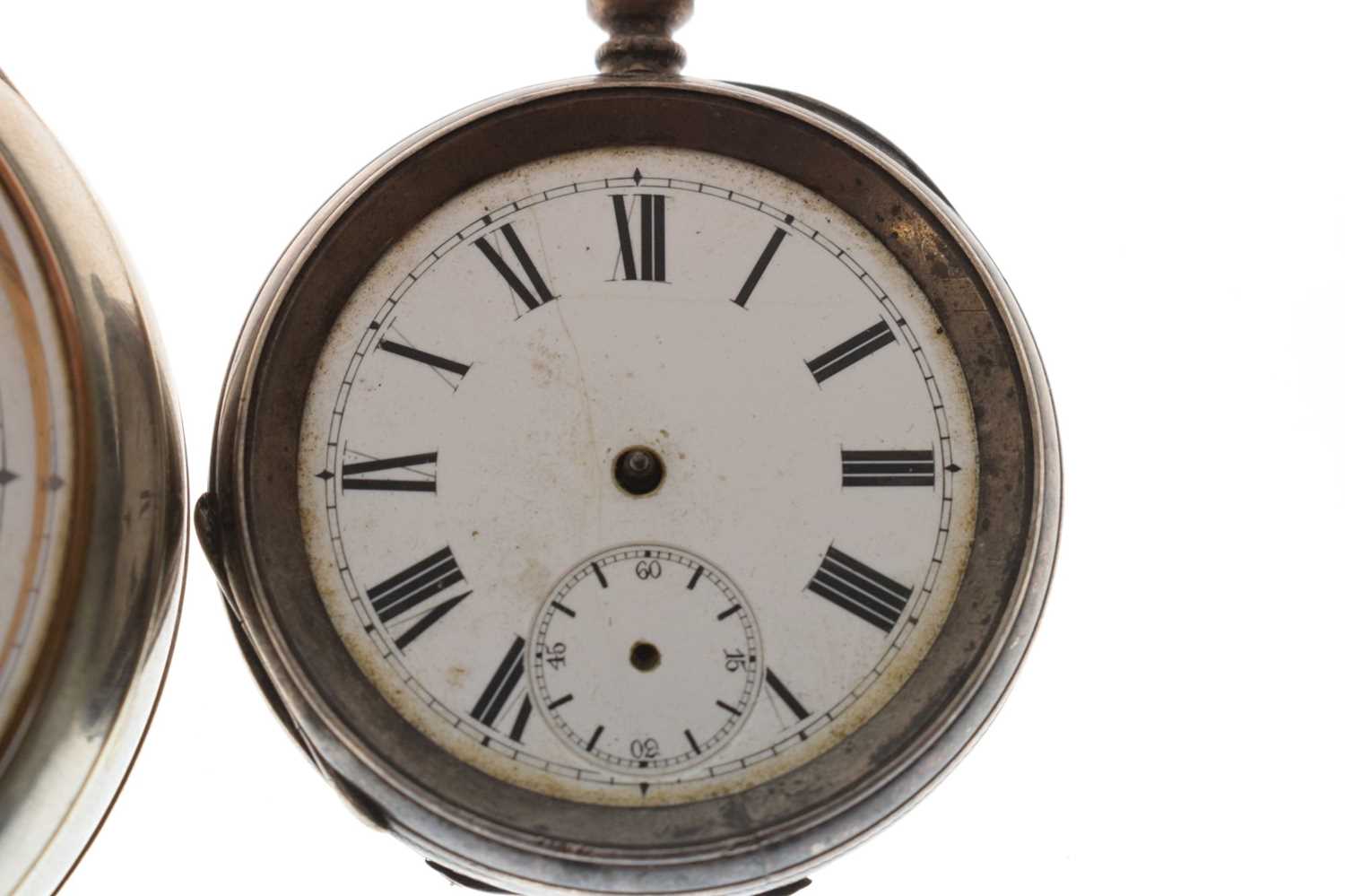 Silver cased desk clock and silver pocket watch - Image 3 of 11