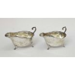 Pair of George V silver sauceboats