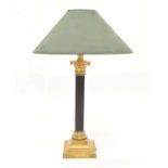 Brass Corinthian column table lamp