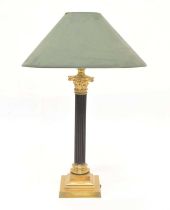 Brass Corinthian column table lamp