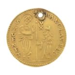 Pierced coin - Venetian gold one Zecchino