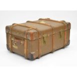 1930s wooden bound traveller's trunk