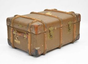 1930s wooden bound traveller's trunk