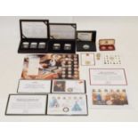 George III three coin silver set, Westminster coin sets, Concorde set etc