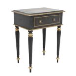 Black and gilt painted side table