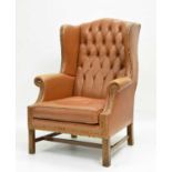 20th century deep buttoned wingback