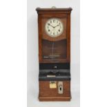 Early 20th century oak cased 'Time Recording' clock