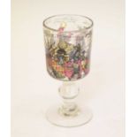 Continental enamelled glass goblet