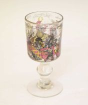 Continental enamelled glass goblet