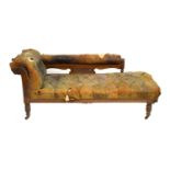 Edwardian oak chaise longue