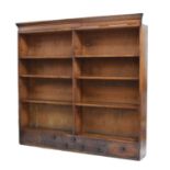 Large mahogany two section bookcase