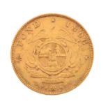 South African gold half Pond coin, 1896