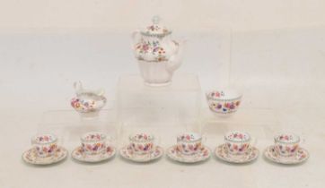 Spode six-person Copelands Spode 'Lauriston' pattern coffee set