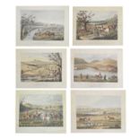 Set of six 19th century coloured engravings after Charles Loraine Smith