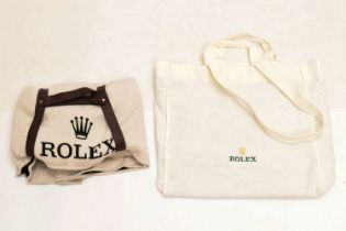 Rolex - Large grey car/picnic blanket, together with a tote bag