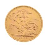 Queen Elizabeth II gold sovereign, 1958