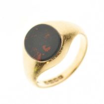 18ct gold, bloodstone signet ring
