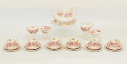 Royal Albert 'Serena' pattern six person tea set