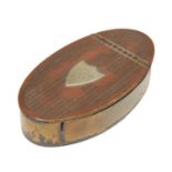 Late 19th/early 20th century oval horn snuff box