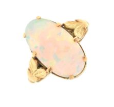 Opal single stone ring