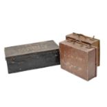 Metal military chest/box, the hinged lid with named 'A.G. Hervey, 149290 RAF'