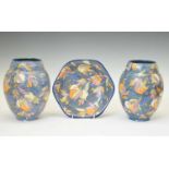 Carlton Ware 'Handcraft' citrus fruit pattern pair of vases