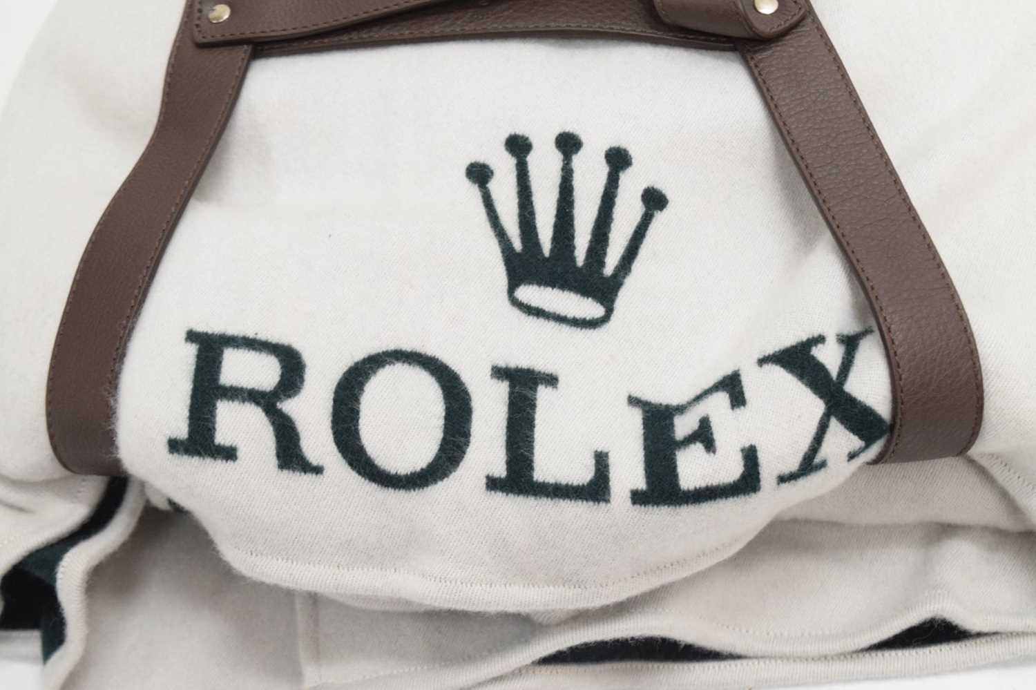 Rolex - Large grey car/picnic blanket, together with a tote bag - Image 3 of 9