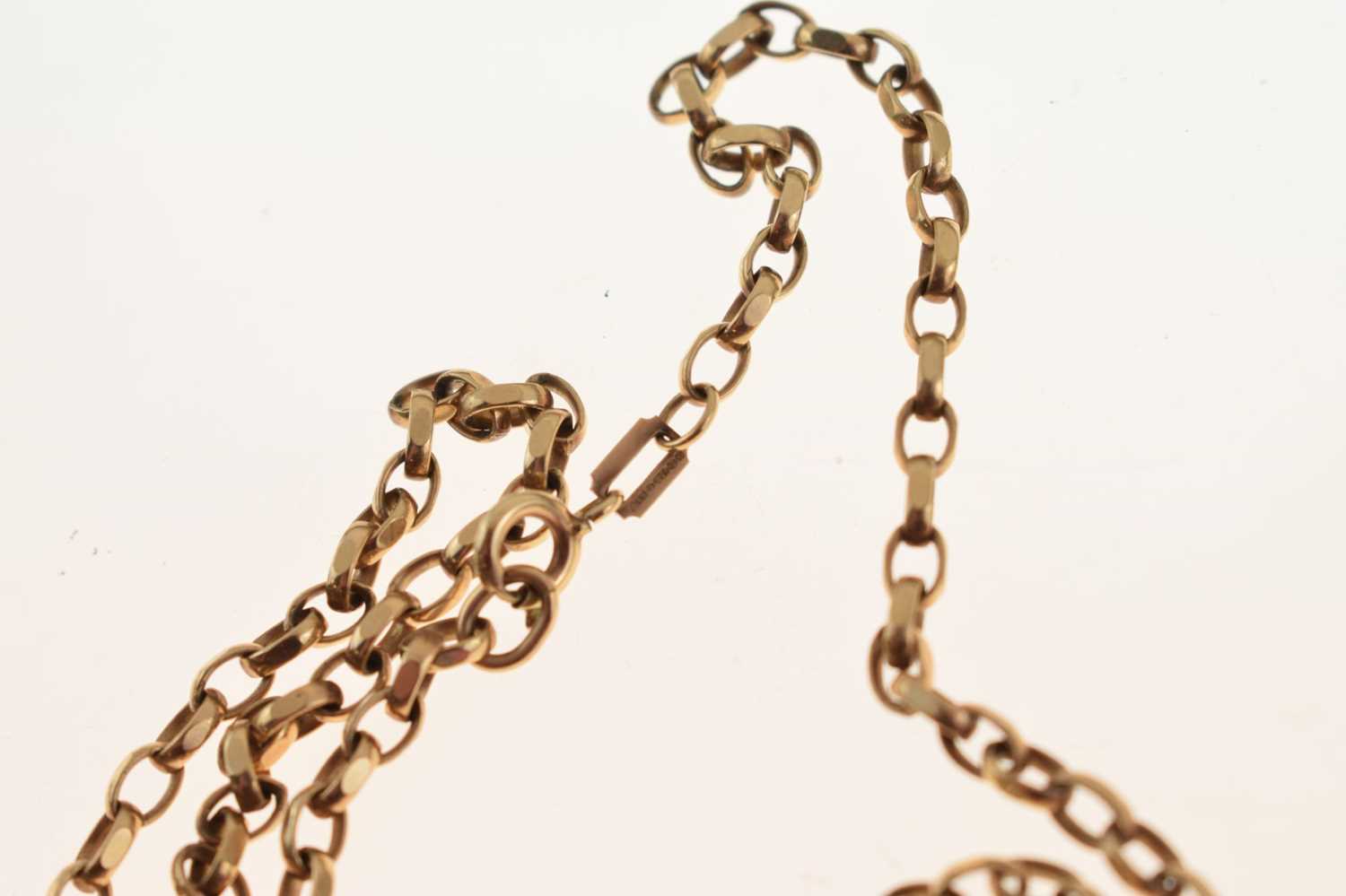 9ct gold quartz set lamp pendant on chain - Image 7 of 8