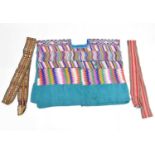 Mexican multi-coloured poncho and belts