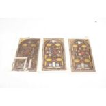 Three stained glass panels circa 1900