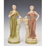 Pair of Royal Dux porcelain figures