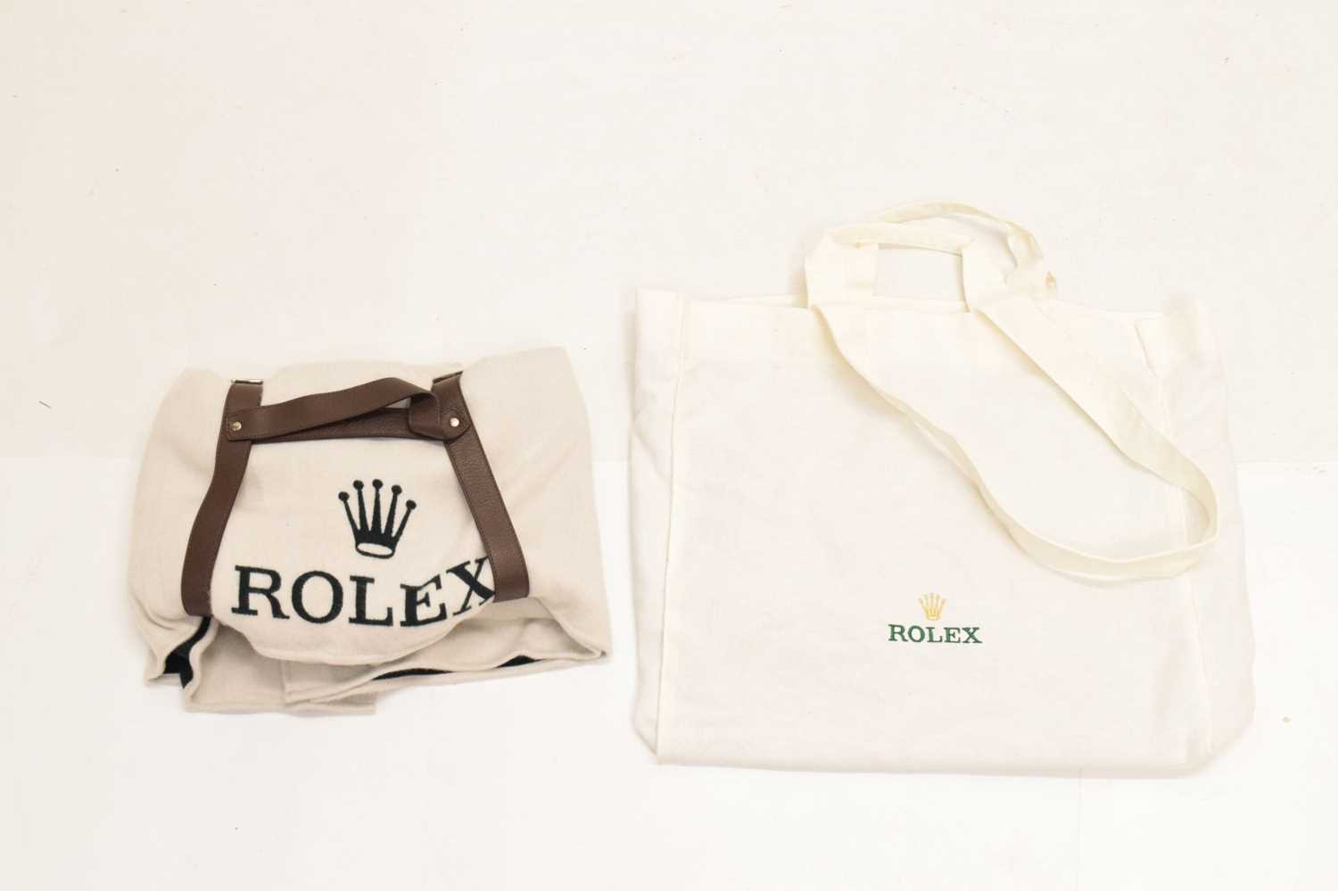 Rolex - Large grey car/picnic blanket, together with a tote bag - Image 2 of 9