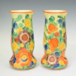 Pair of Teplitz hexagonal vases